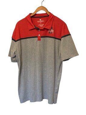 Ohio State Buckeyes Polo Shirt Men's XL Gray Red NCAA Colosseum Golf